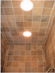 Recessed lighting in shower